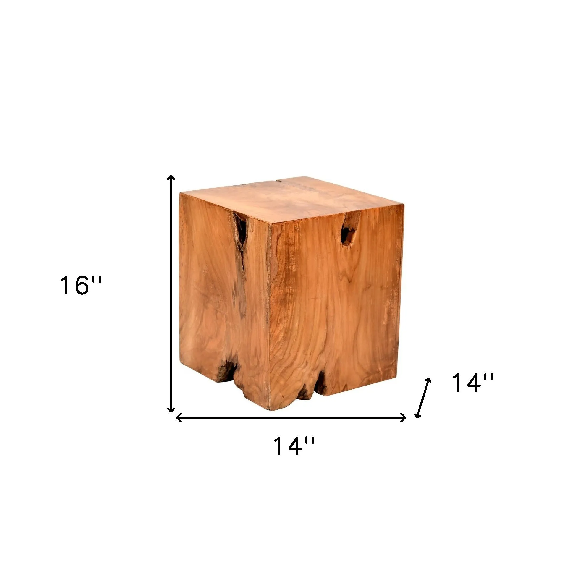 16" Natural Solid Wood End Table By Homeroots