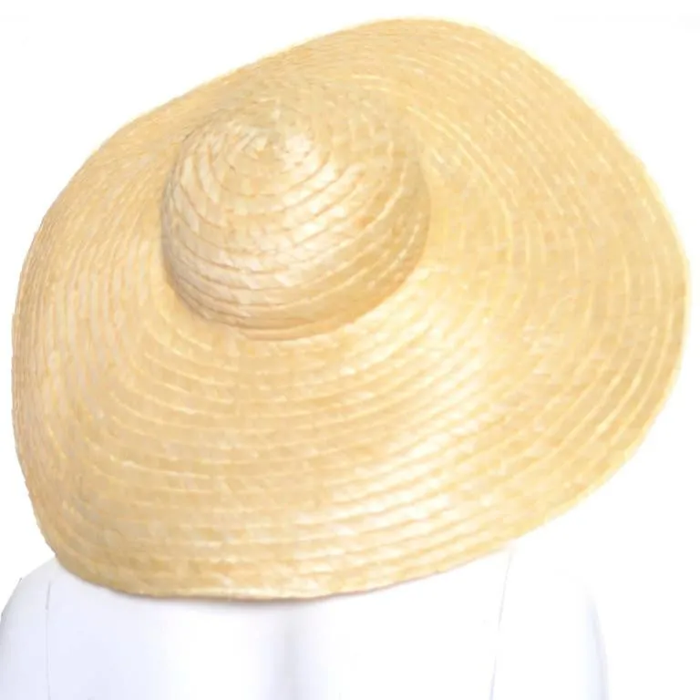 1940s I Magnin Vintage Extra Wide Brim Floppy Straw Hat