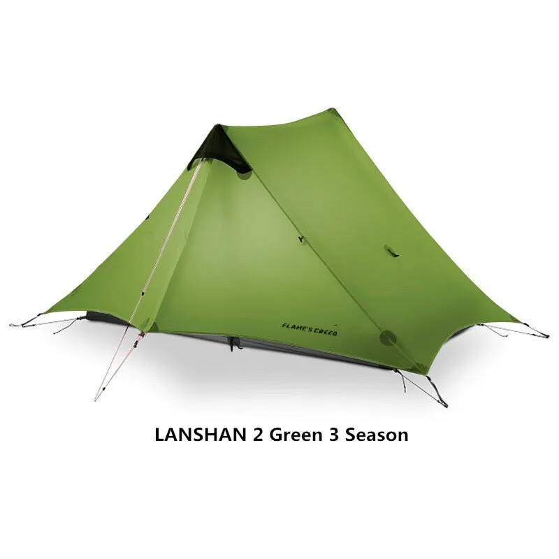 2 Person Outdoor Ultralight Camping Tent 3 Season Professional 15D Silnylon Rodless Tent