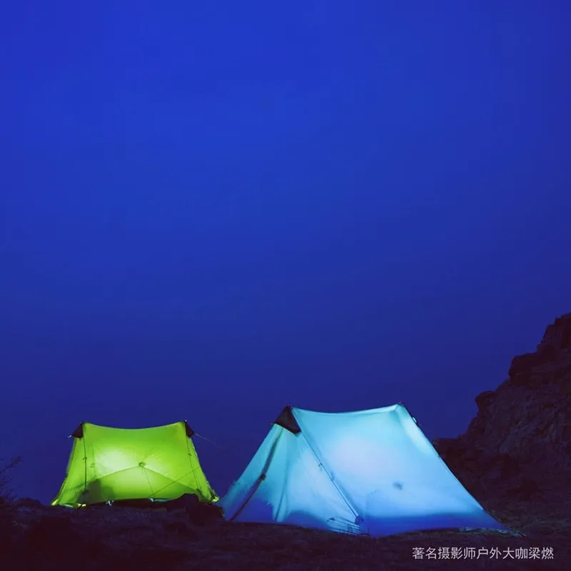 2 Person Outdoor Ultralight Camping Tent 3 Season Professional 15D Silnylon Rodless Tent