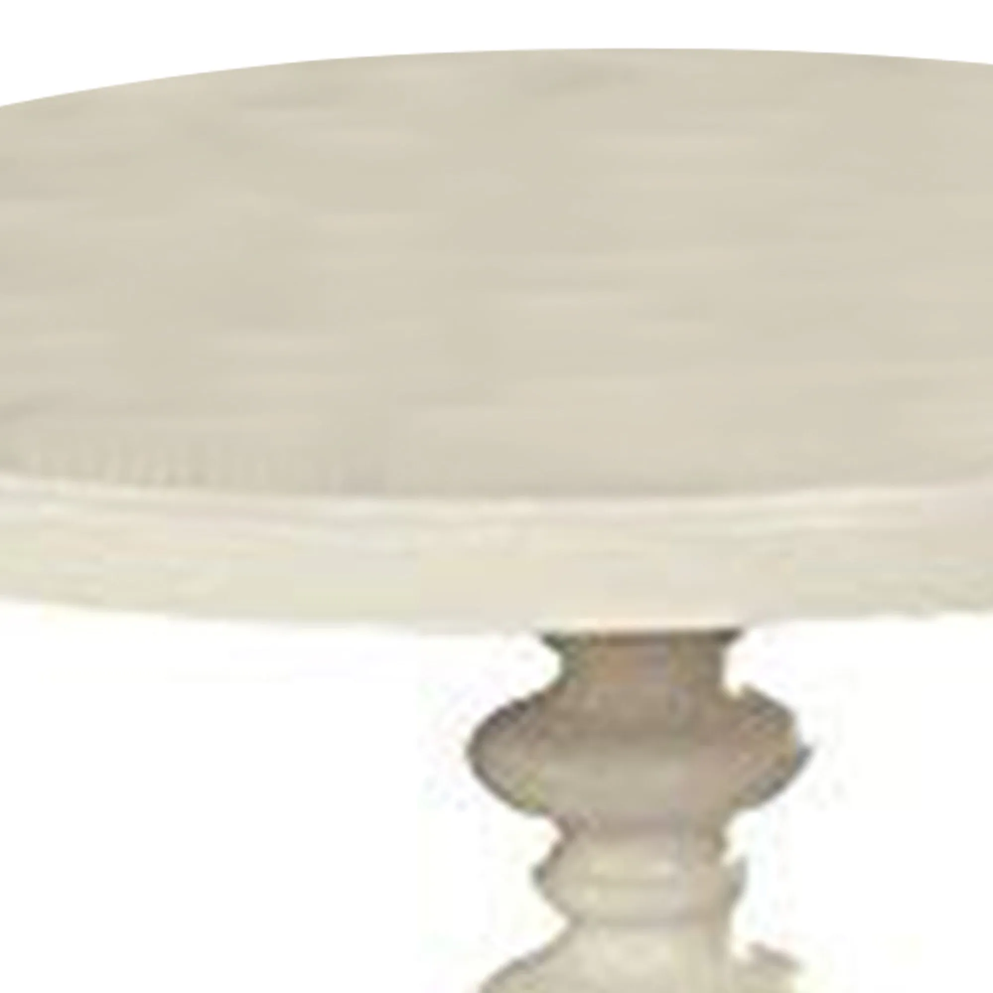 22 Inch Round Wooden Side Table With Turned Base, White  By Benzara