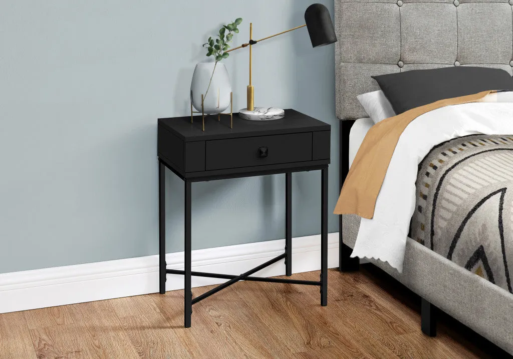 23" Black End Table With Drawer By Homeroots