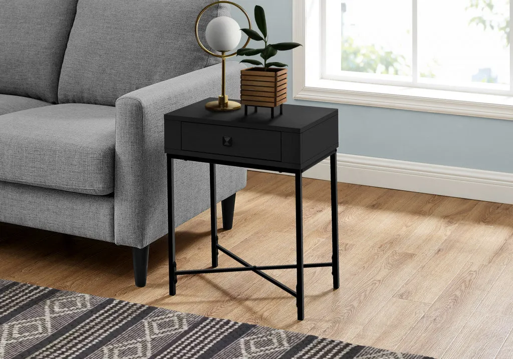 23" Black End Table With Drawer By Homeroots