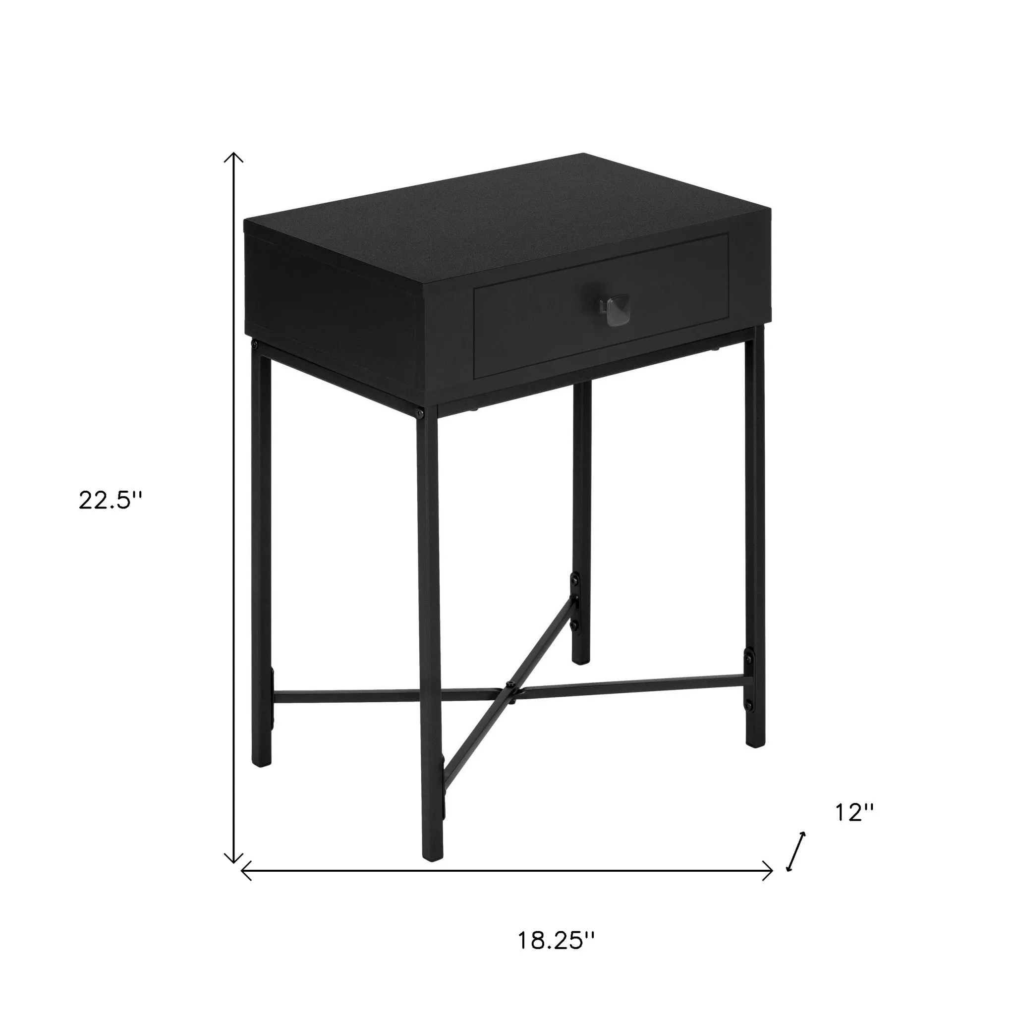 23" Black End Table With Drawer By Homeroots