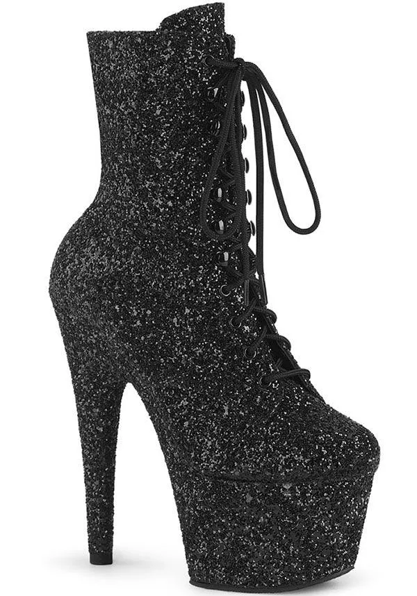 ADORE-1020GWR [Black Glitter] | PLATFORM BOOTS [PREORDER]