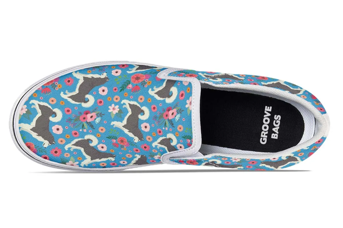 Alaskan Malamute Flower Slip-On Shoes