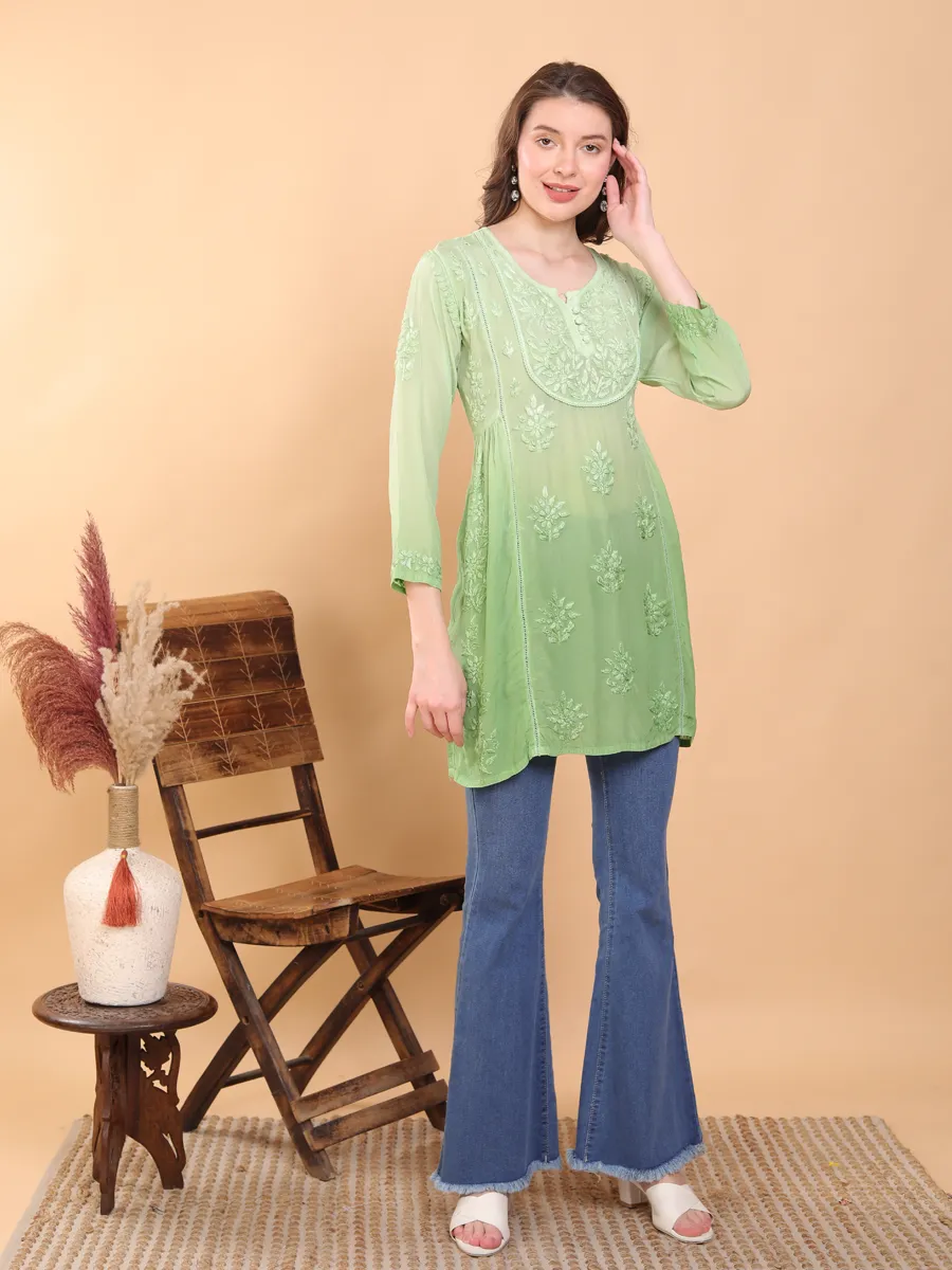 Anam Crepe Designer Chikankari Kurti