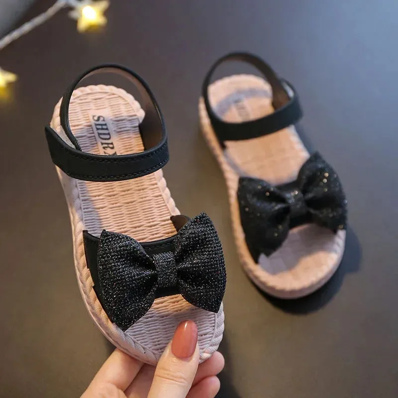 ARWEN&AJH GROUP مجموعة اروين التجاريه2024   Summer's Princess Child Sandals Bow Tie Girls' Shoes Fashion Casual Non Slip Kids Shoes Beach Shoes