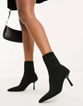 ASOS Rosetta Heeled Sock Boots in Black