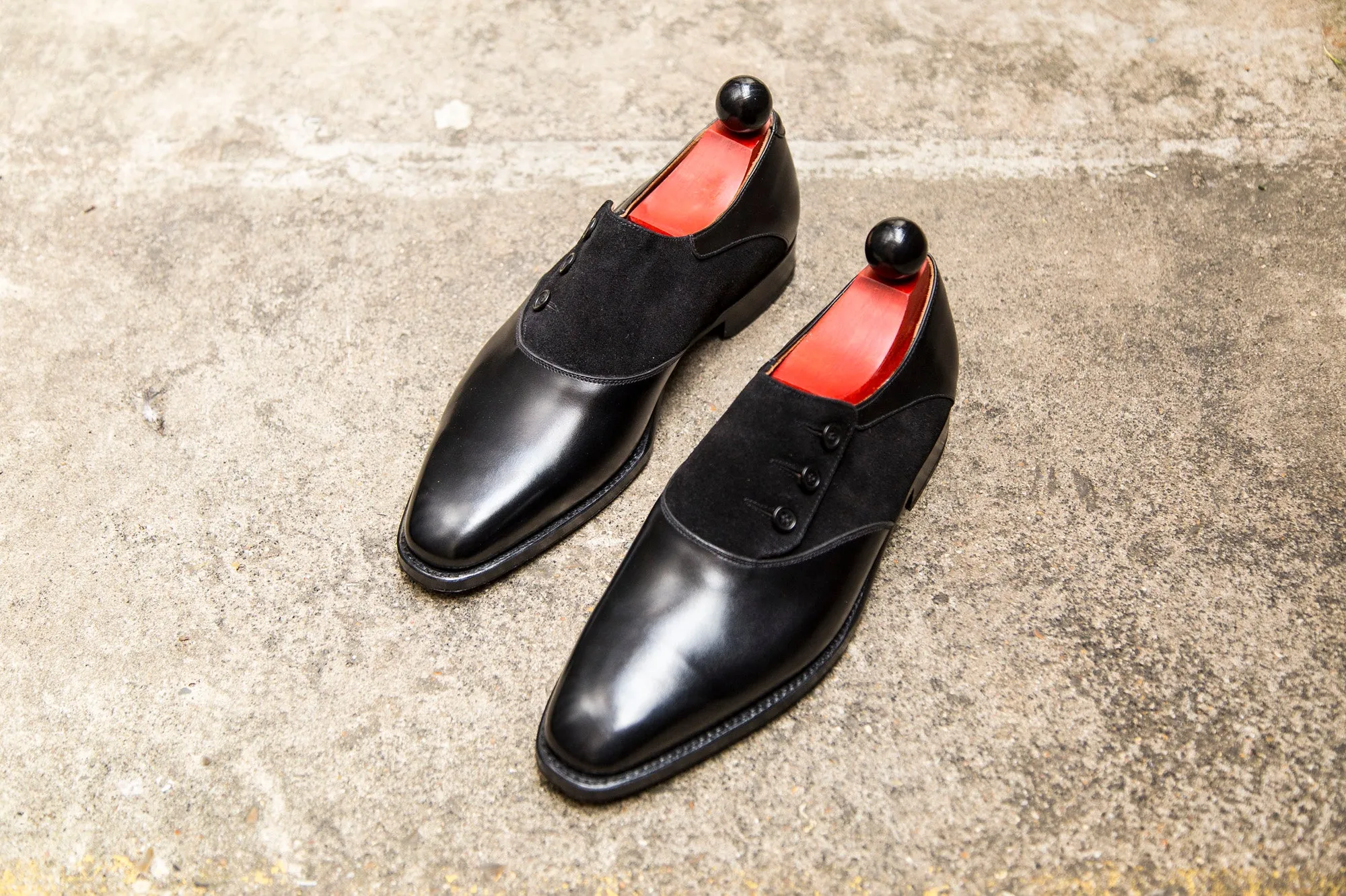 Aurora - MTO - Black Calf / Black Suede - LPB Last - Single Leather Sole