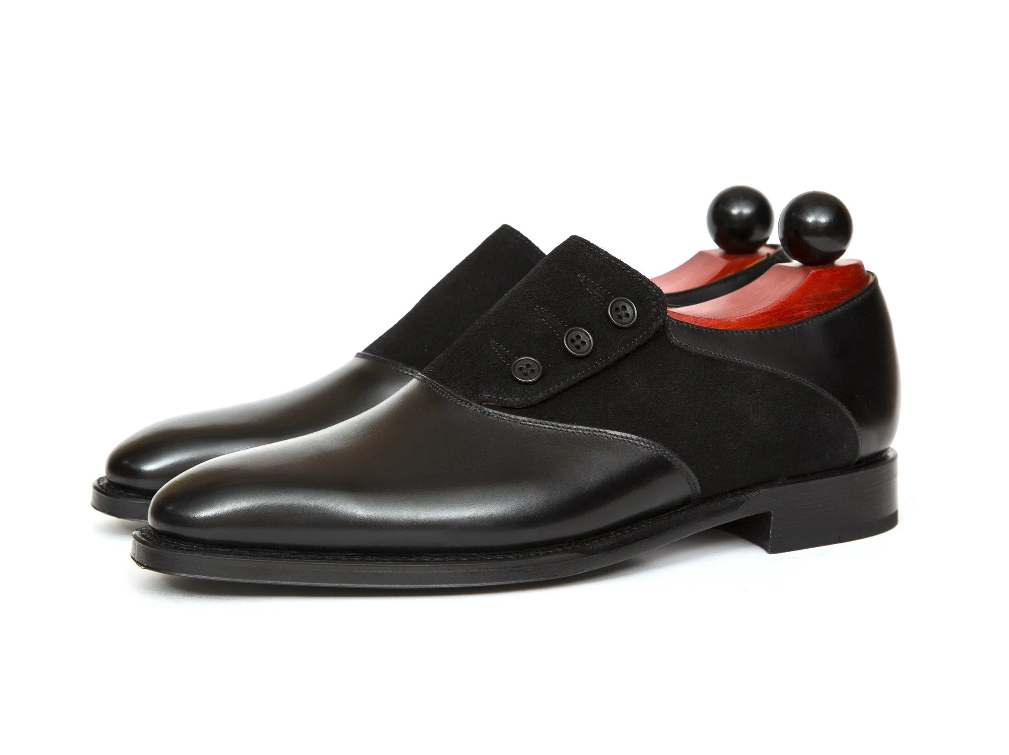 Aurora - MTO - Black Calf / Black Suede - LPB Last - Single Leather Sole