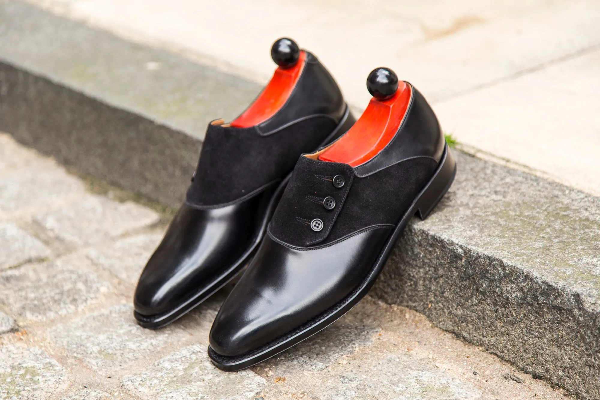 Aurora - MTO - Black Calf / Black Suede - LPB Last - Single Leather Sole