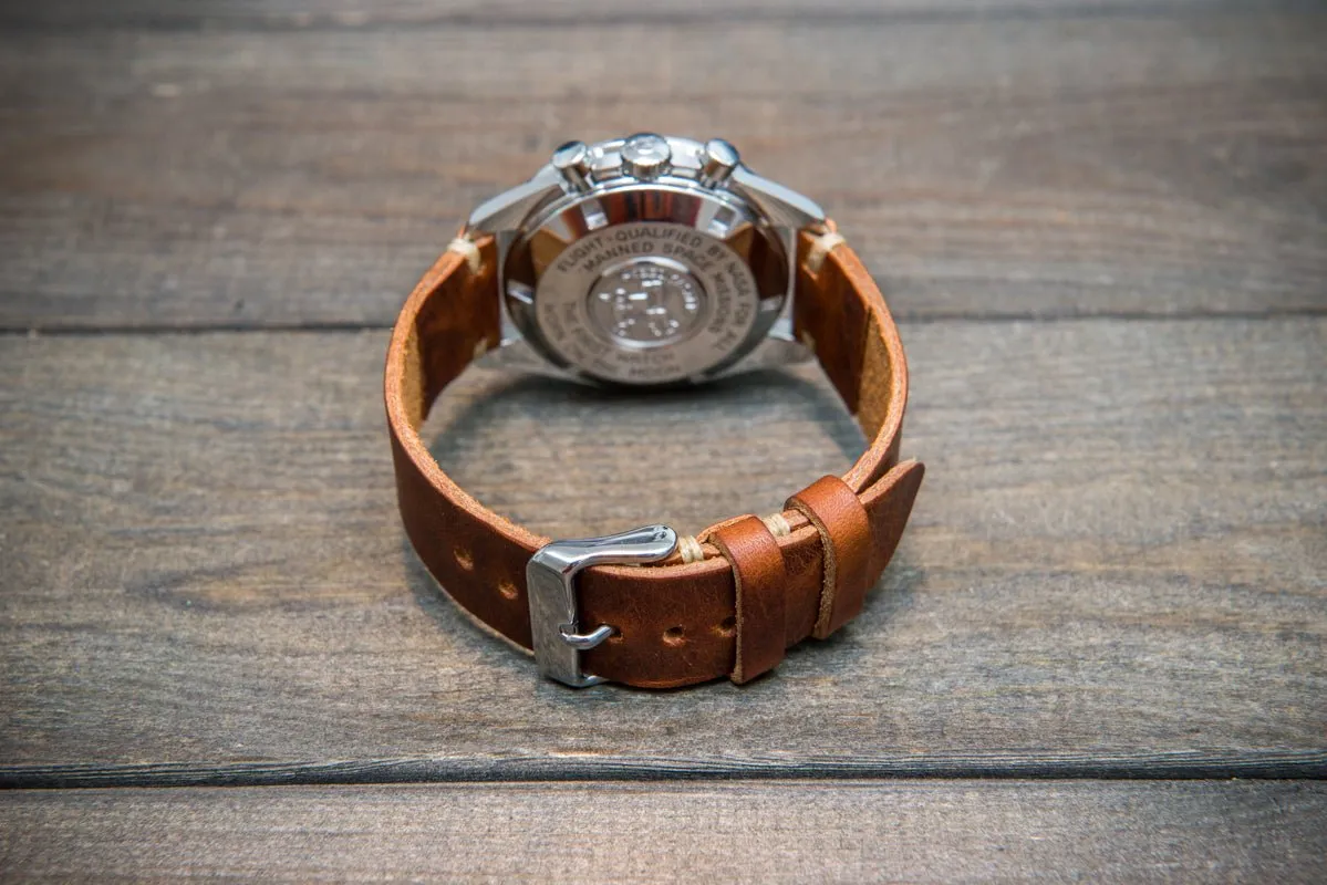 Badalassi Congac Wax  leather watch strap. Hand-made to order in Finland.