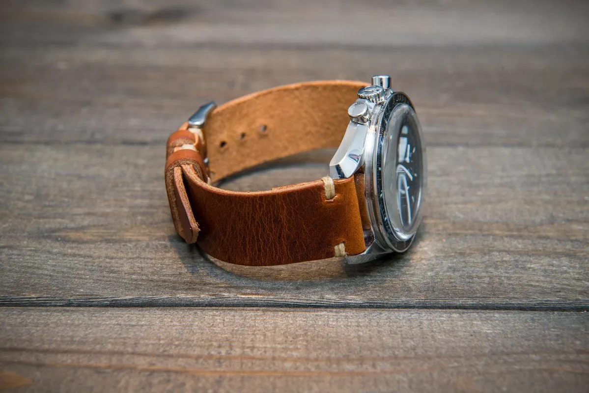 Badalassi Congac Wax  leather watch strap. Hand-made to order in Finland.