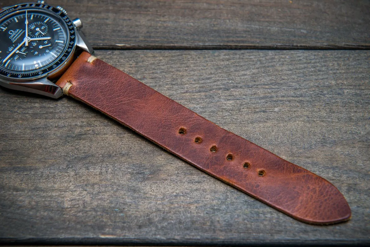 Badalassi Congac Wax  leather watch strap. Hand-made to order in Finland.