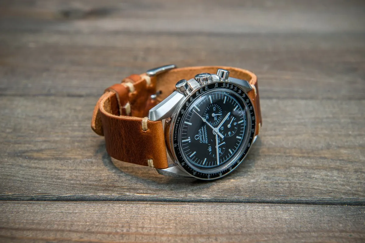 Badalassi Congac Wax  leather watch strap. Hand-made to order in Finland.