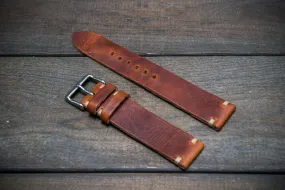 Badalassi Congac Wax  leather watch strap. Hand-made to order in Finland.