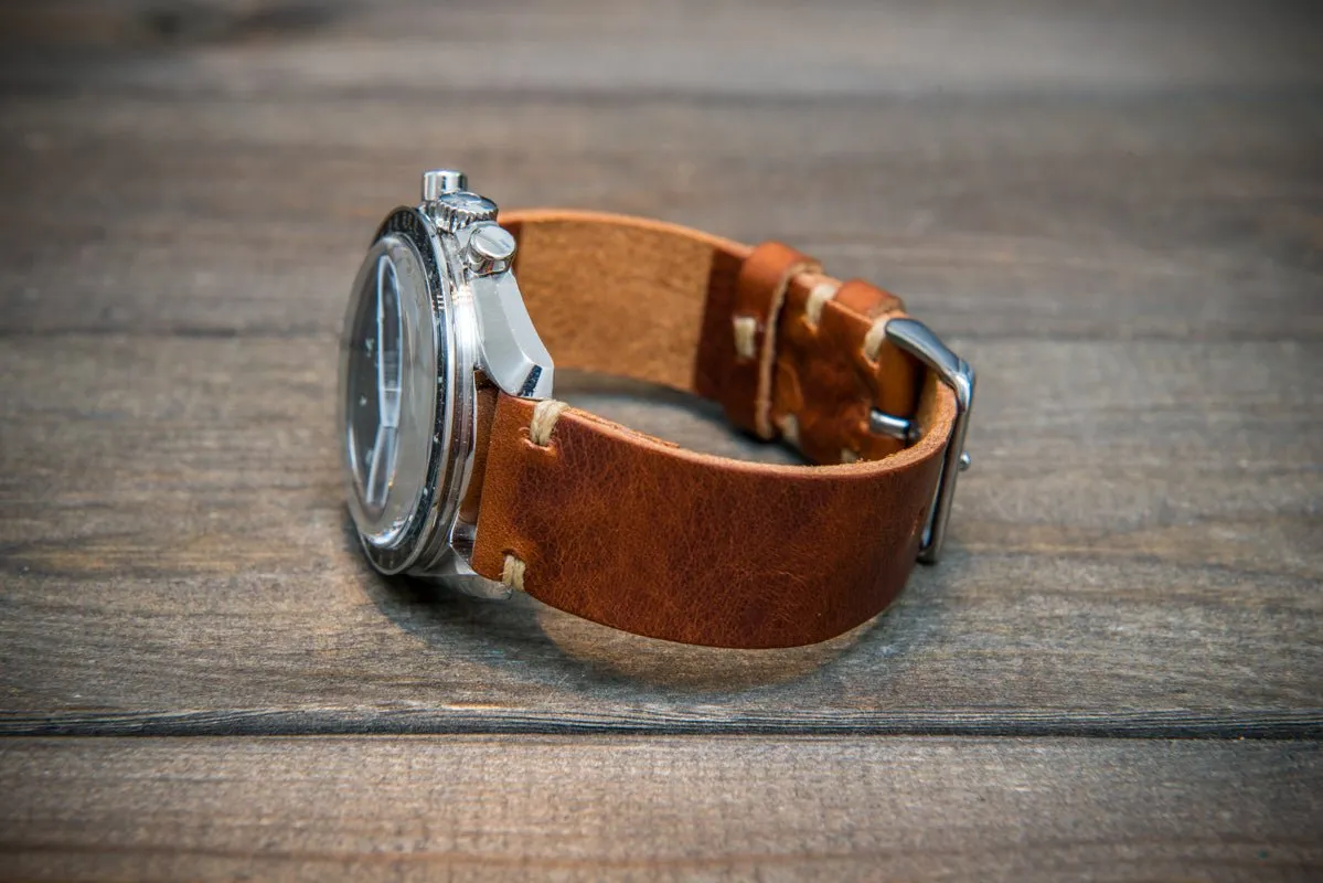 Badalassi Congac Wax  leather watch strap. Hand-made to order in Finland.