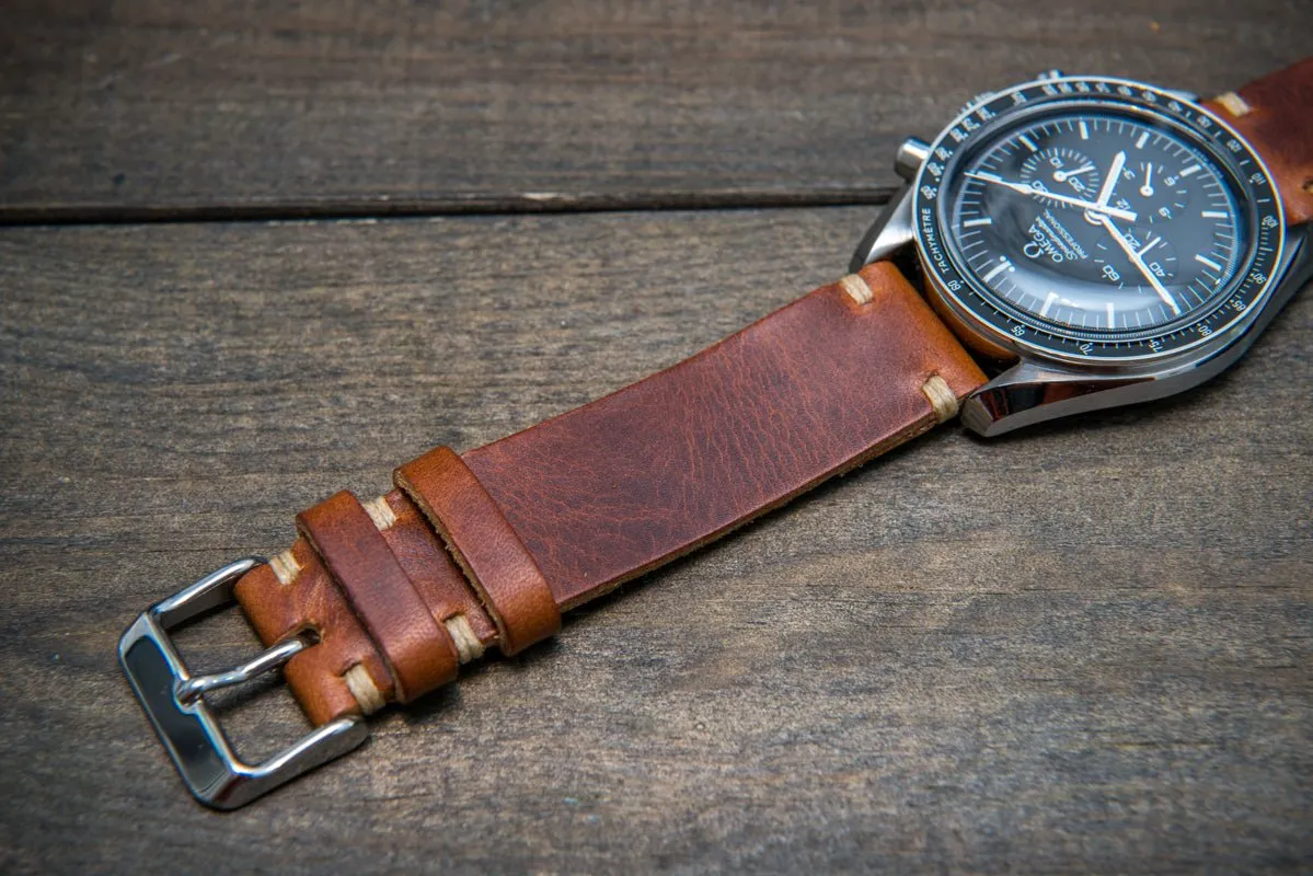 Badalassi Congac Wax  leather watch strap. Hand-made to order in Finland.