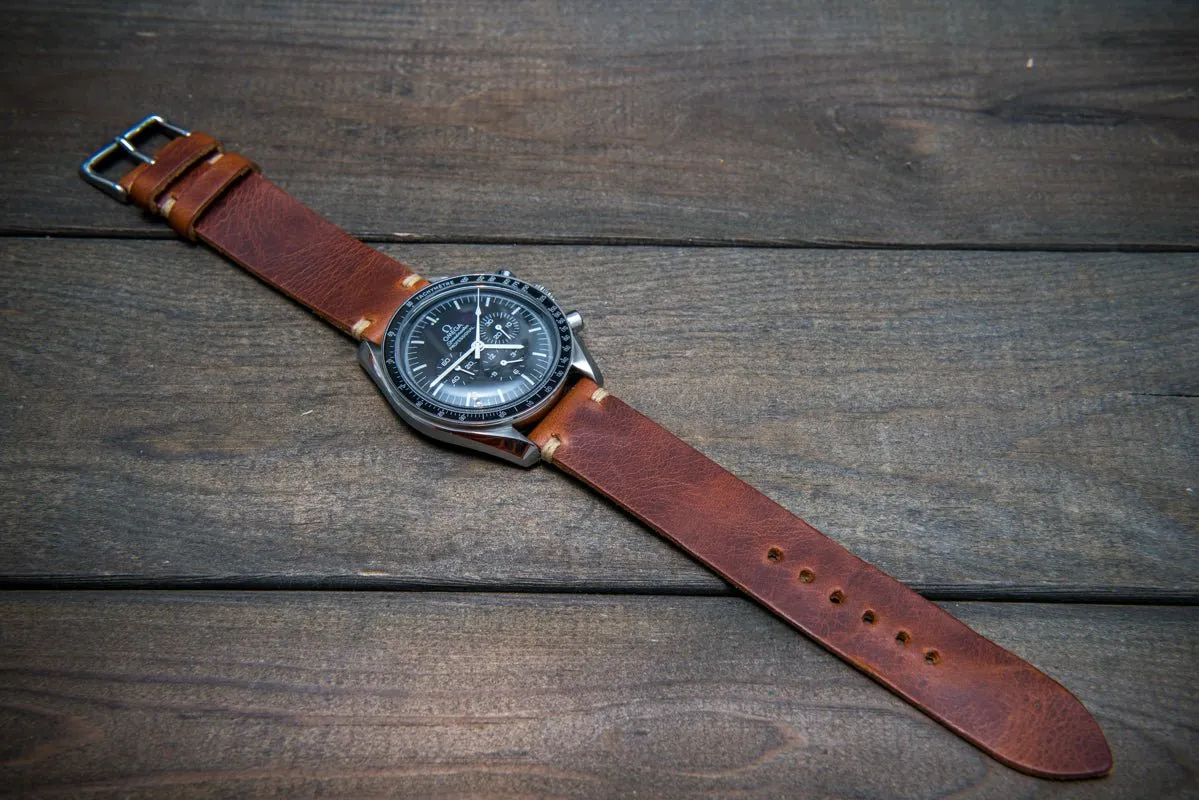 Badalassi Congac Wax  leather watch strap. Hand-made to order in Finland.