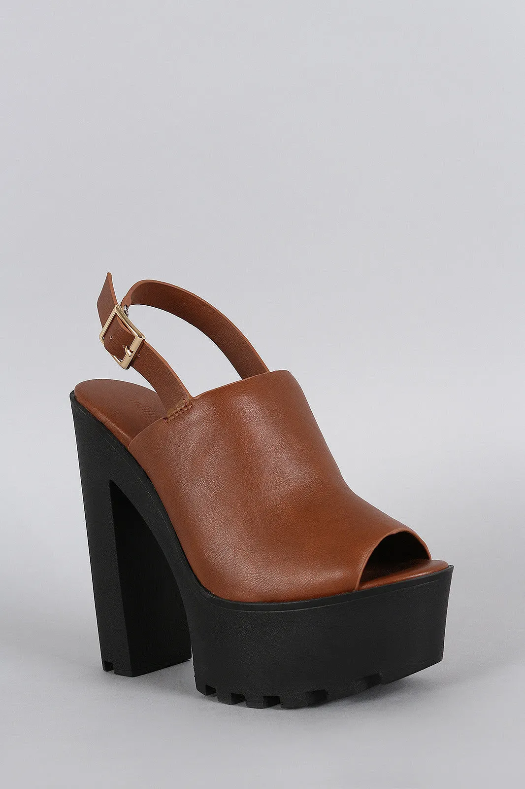 Bamboo Contrasting Platform Mule Bootie