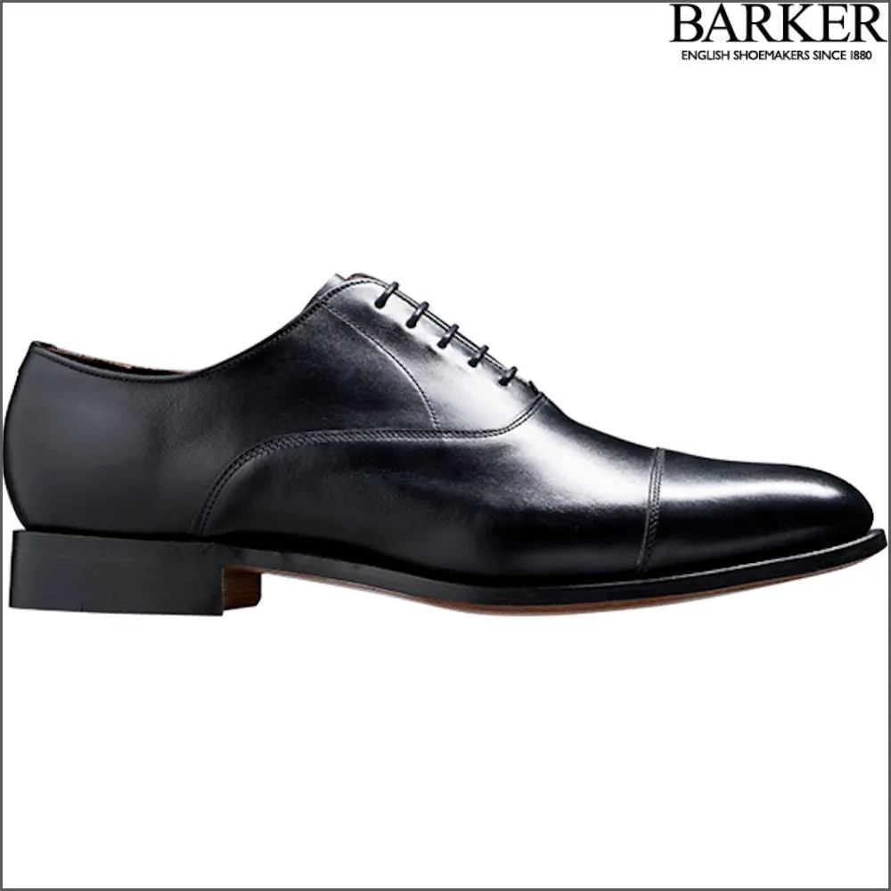 Barker Duxford Black Calf Oxford Toe Cap--