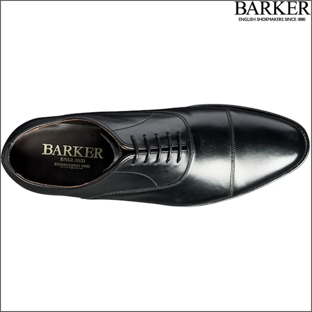 Barker Duxford Black Calf Oxford Toe Cap--