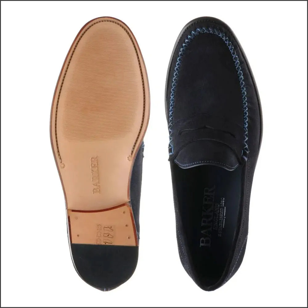 Barker William Dark Navy Suede Mocassin*