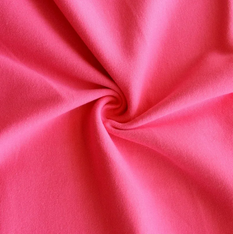 Bright Pink Cotton Heavy Rib Knit Fabric - 21" Remnant