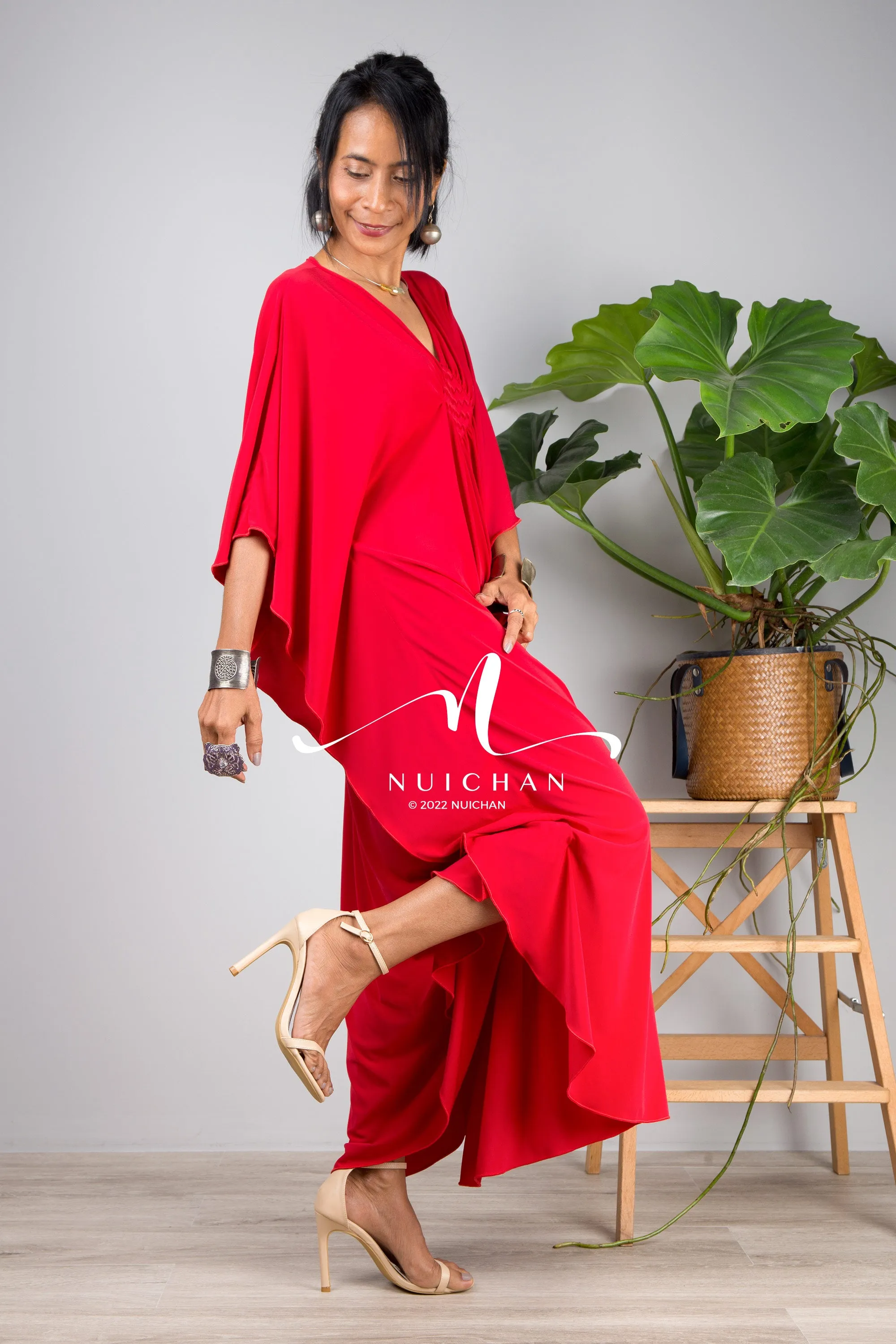 Bright red kaftan