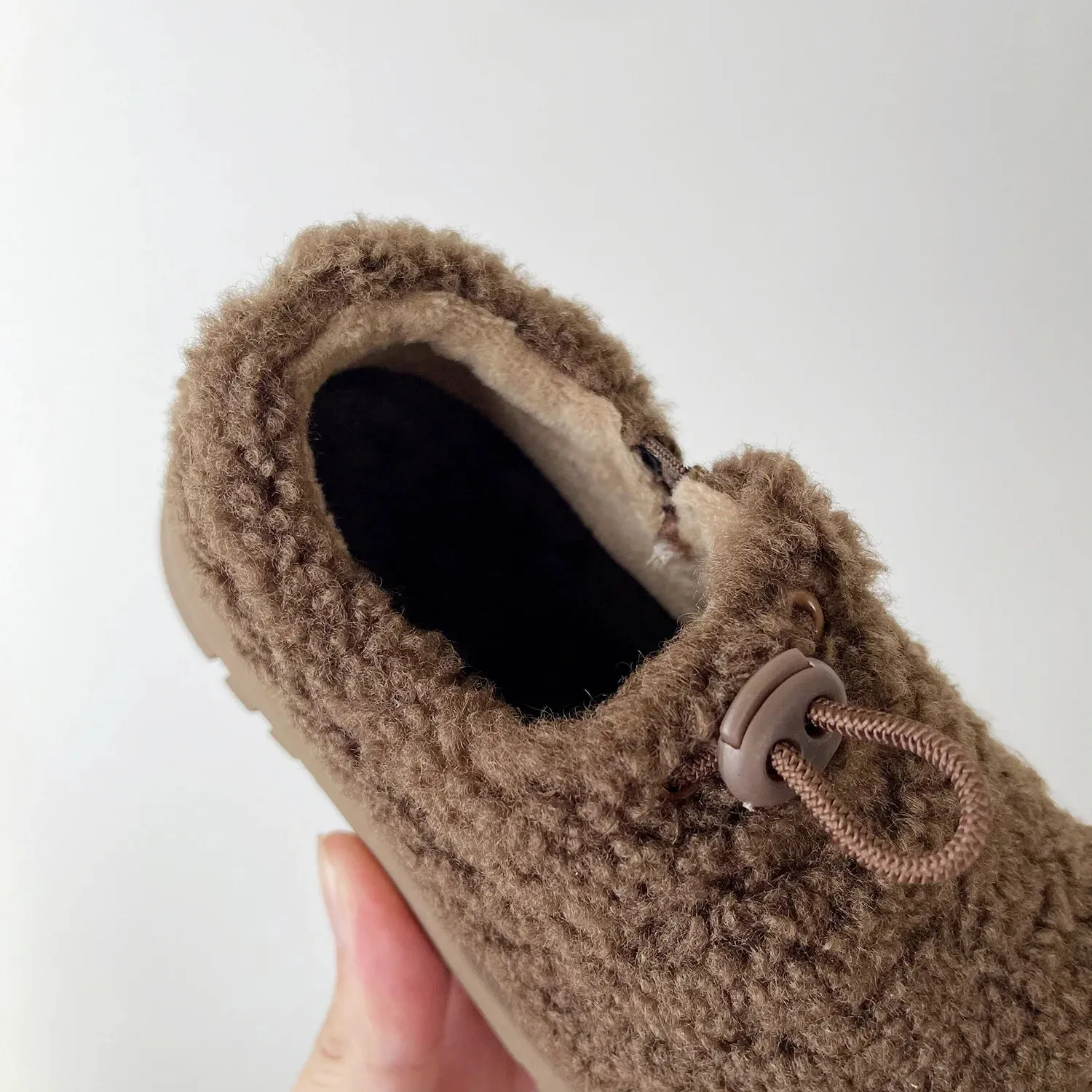 Children's Winter Thickening Plush Warm Snow Shoes Couple Flat Cotton Shoes Kid Boys Girls Slip-On Casual Cotton Shoes