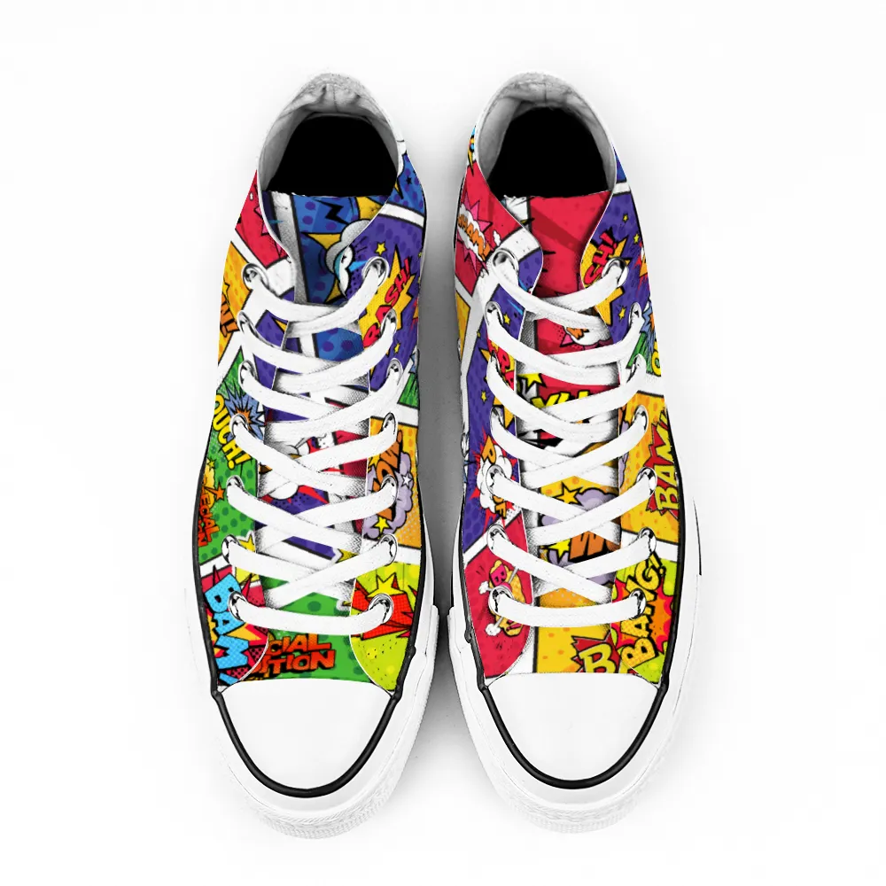 Comic Book Geek Collection - Unisex High Top Canvas Sneakers