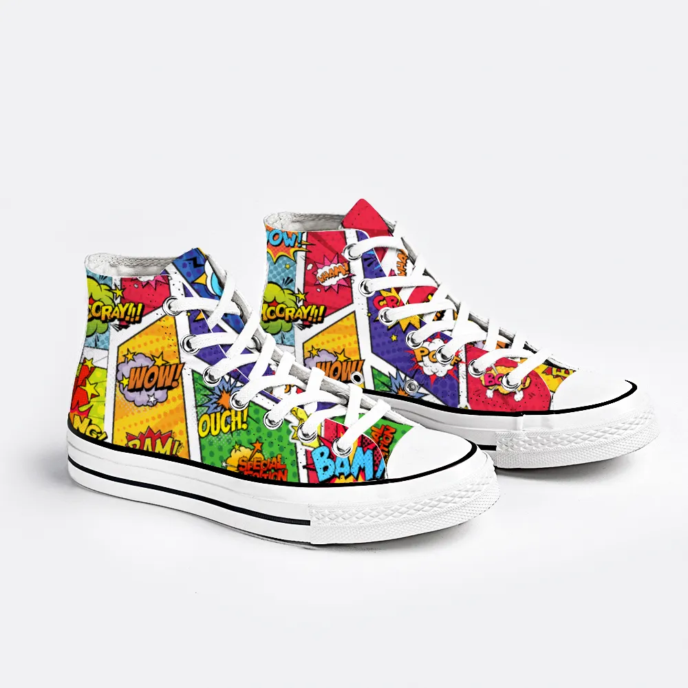 Comic Book Geek Collection - Unisex High Top Canvas Sneakers