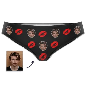 Couple Women's Custom Face Colorful Panties - Kiss