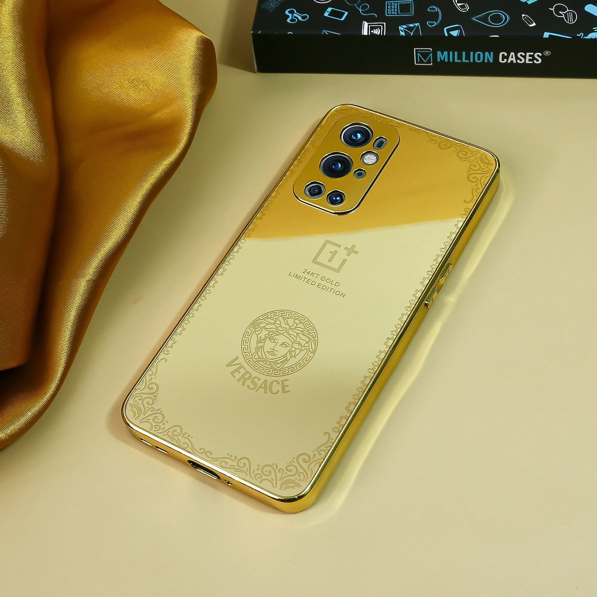 Crafted Gold Versace Luxurious Camera Protective Case - OnePlus