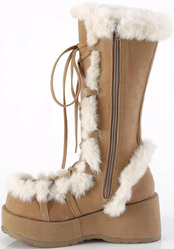 CUBBY-311 [Camel Vegan Suede] | PLATFORM BOOTS [PREORDER]