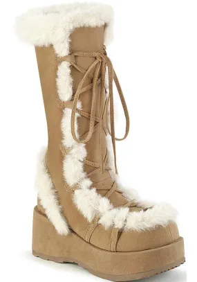 CUBBY-311 [Camel Vegan Suede] | PLATFORM BOOTS [PREORDER]