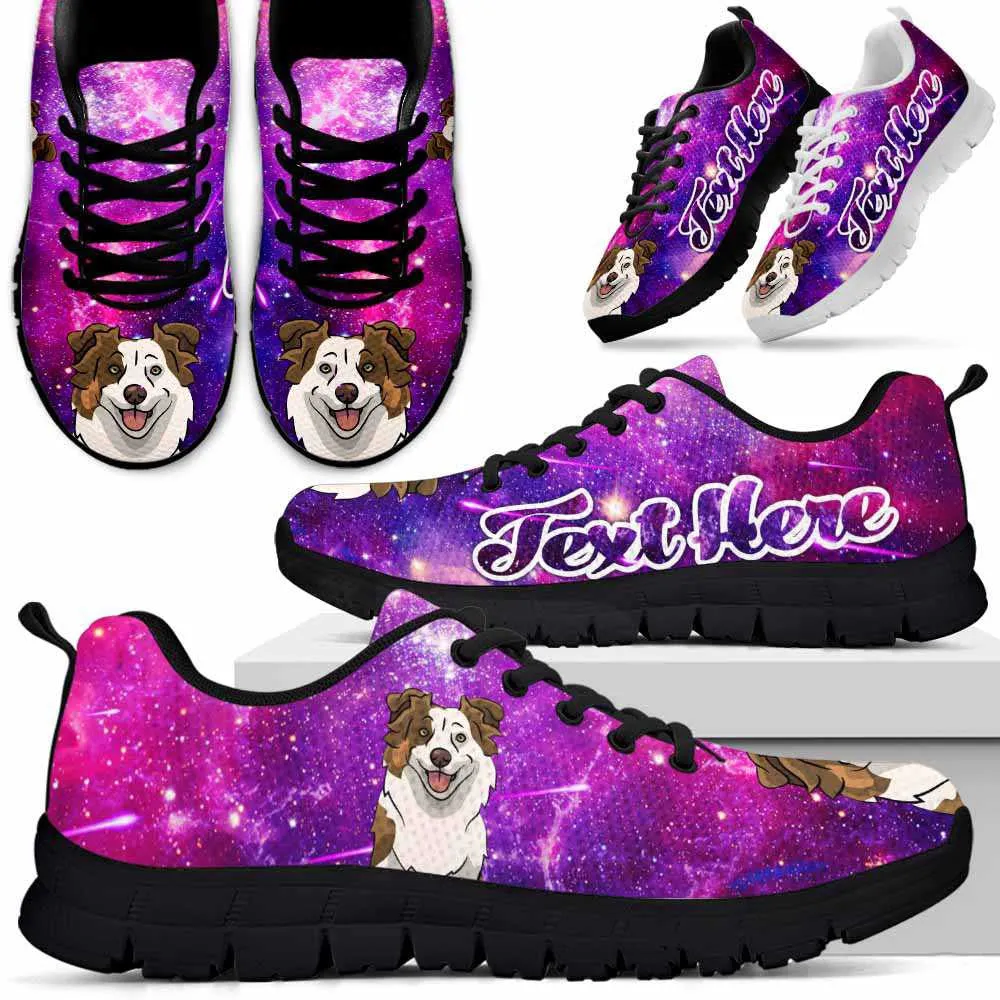 Custom Name Aussie Sneaker, Galaxy Aussie Dog Lovers Sneakers Running Shoes Gift Men Women, Best Running Shoes