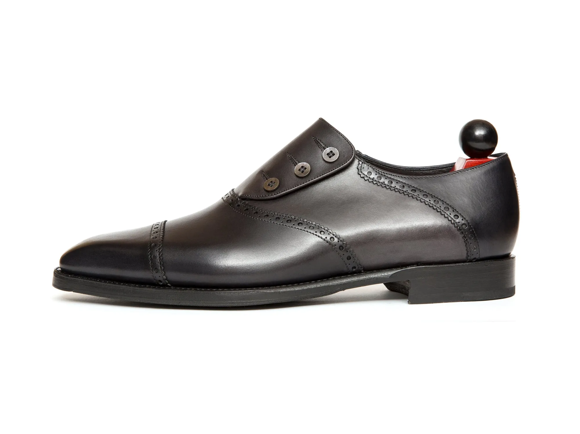 Cyril - MTO - Shaded Black Calf / Shaded Grey Calf - MGF Last - Single Leather Sole