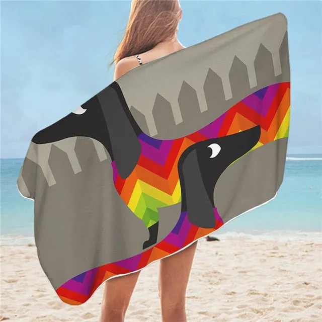 Dachshund Microfiber Beach Towel