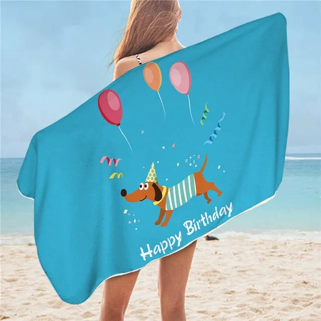 Dachshund Microfiber Beach Towel