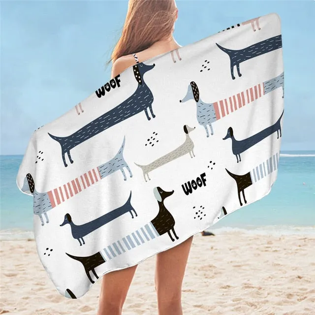 Dachshund Microfiber Beach Towel