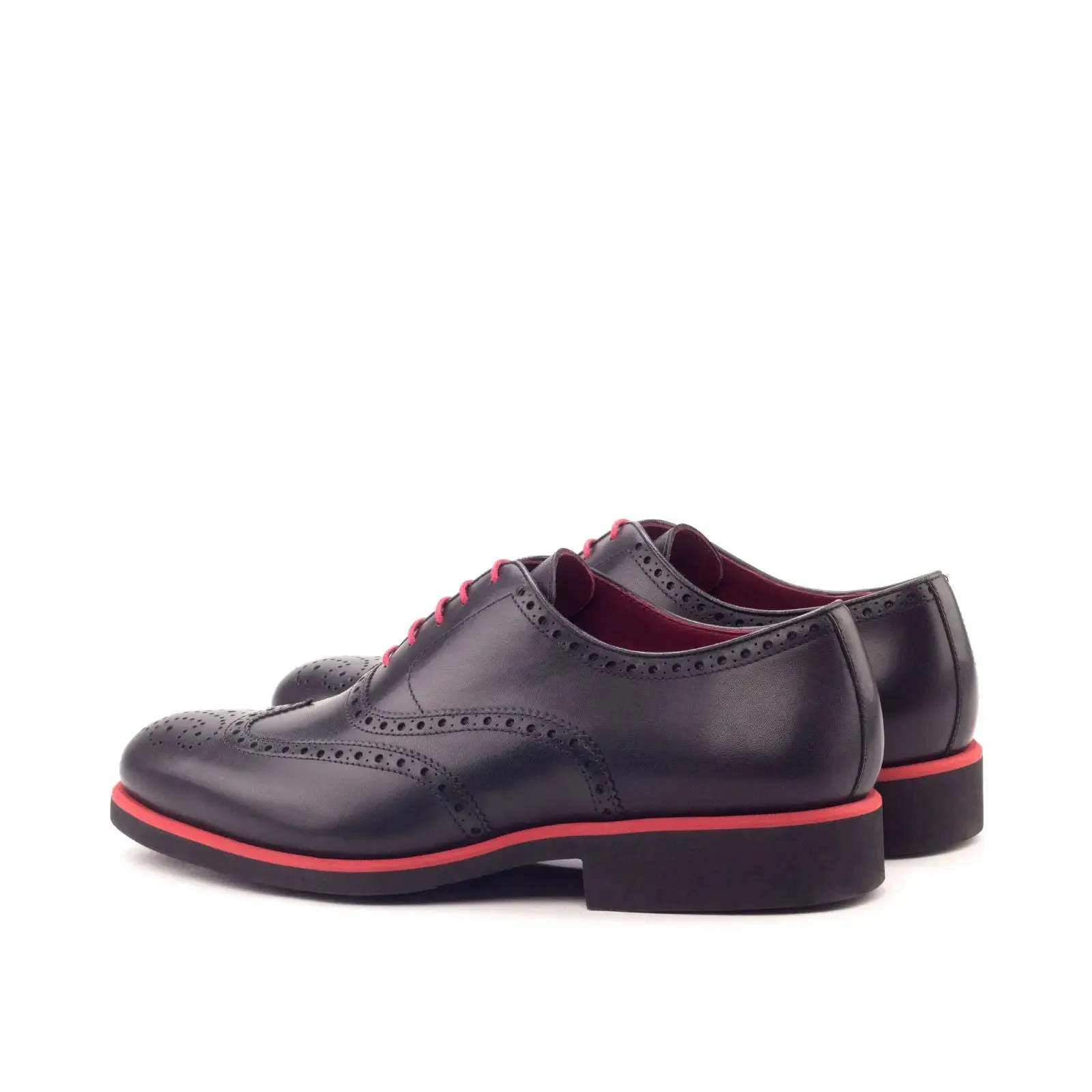 DapperFam Aeron in Black Men's Italian Leather Full Brogue