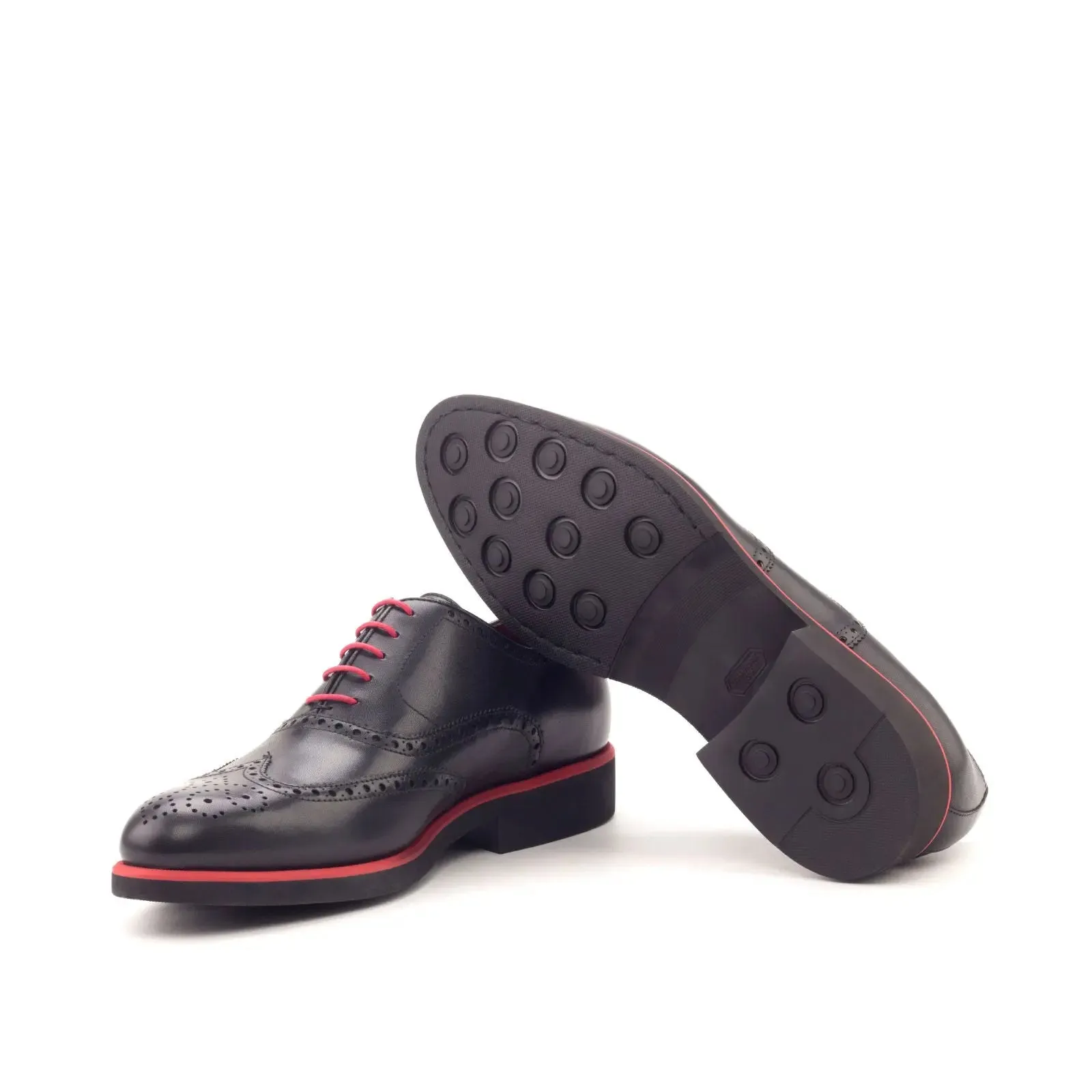 DapperFam Aeron in Black Men's Italian Leather Full Brogue