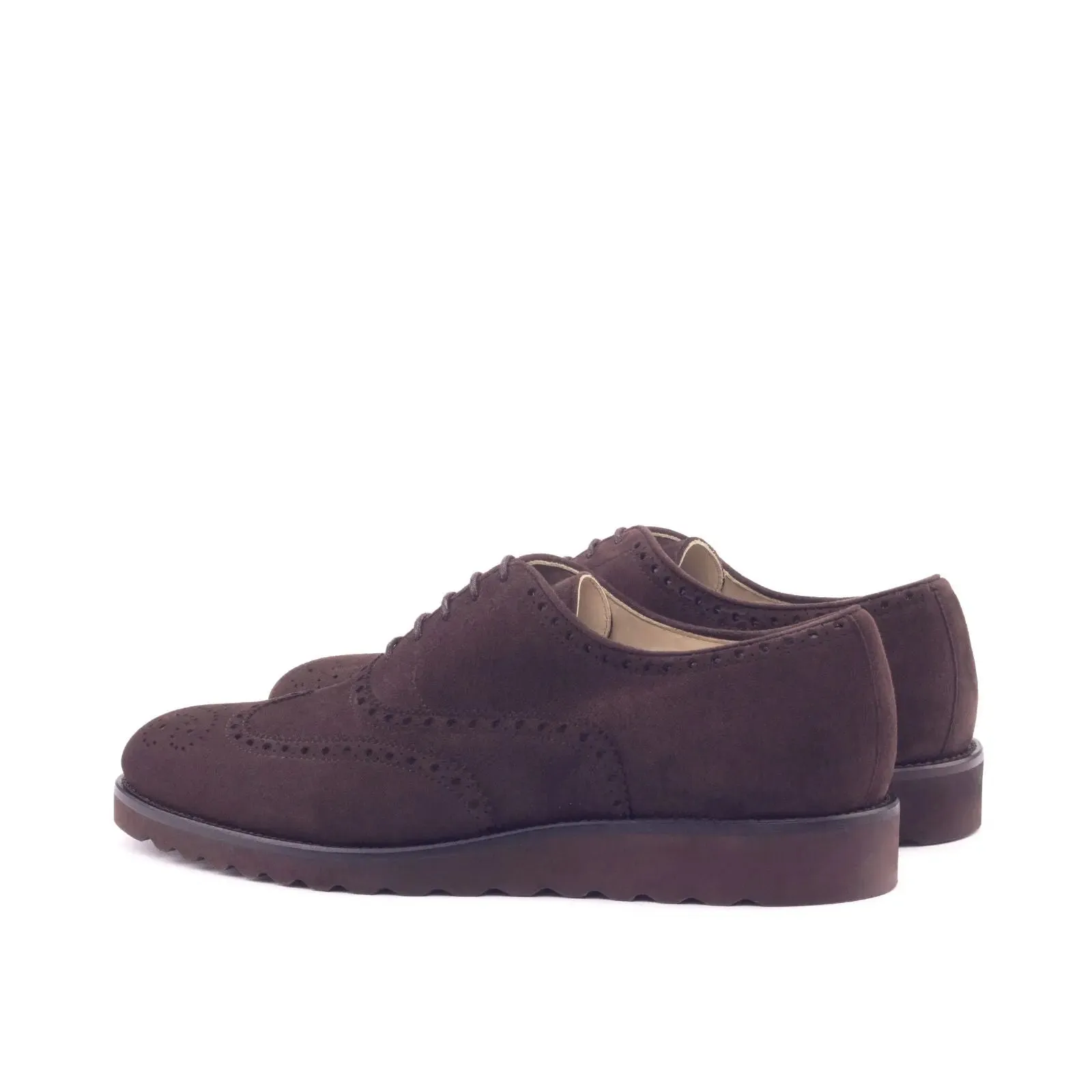 DapperFam Aeron in Brown Men's Italian Suede Full Brogue