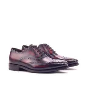 DapperFam Aeron in Burgundy Men's Hand-Painted Patina Full Brogue