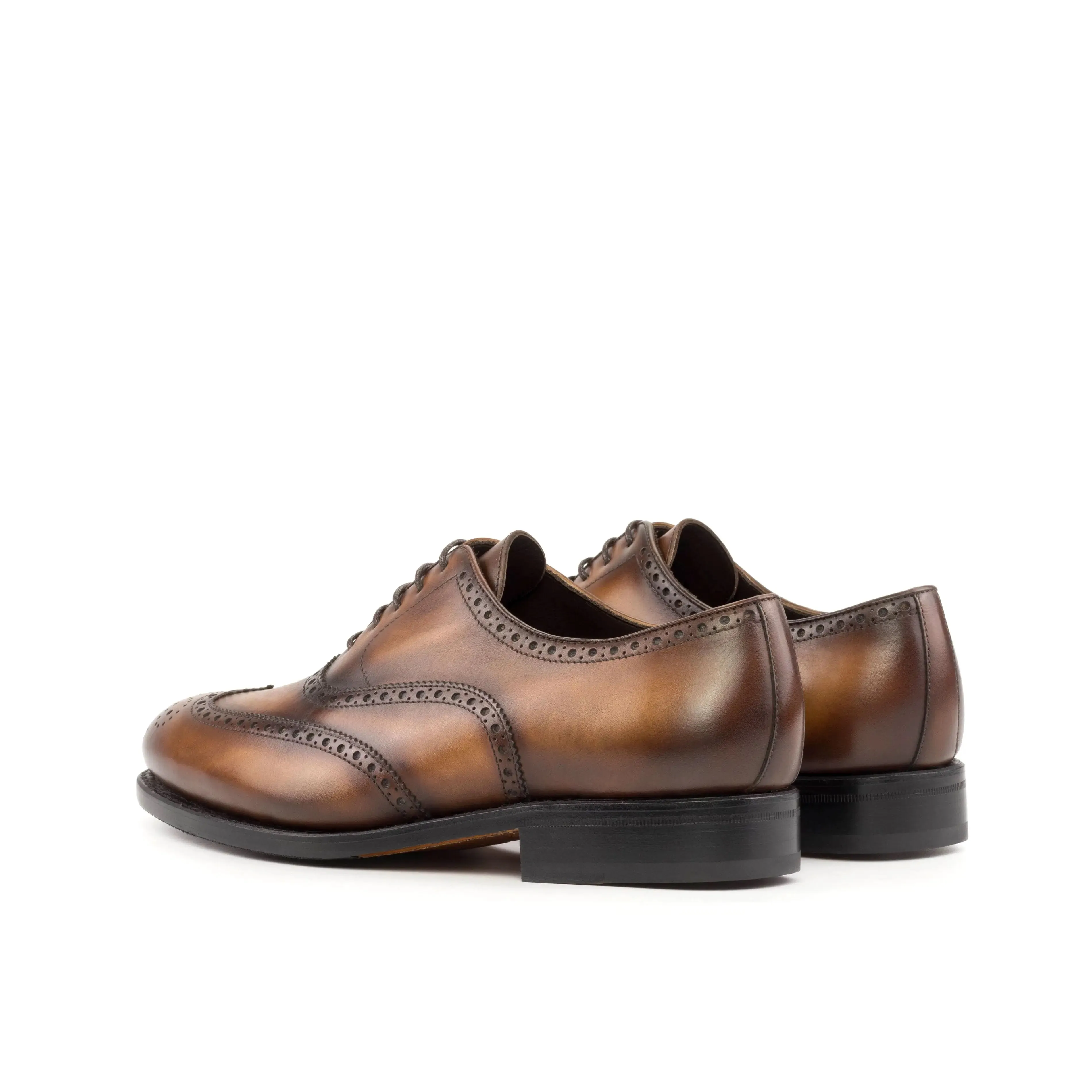 DapperFam Aeron in Med Brown Men's Italian Leather Full Brogue