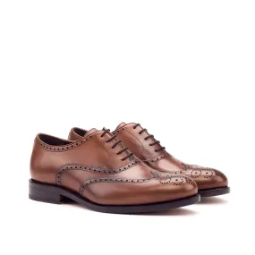 DapperFam Aeron in Med Brown Men's Italian Leather Full Brogue