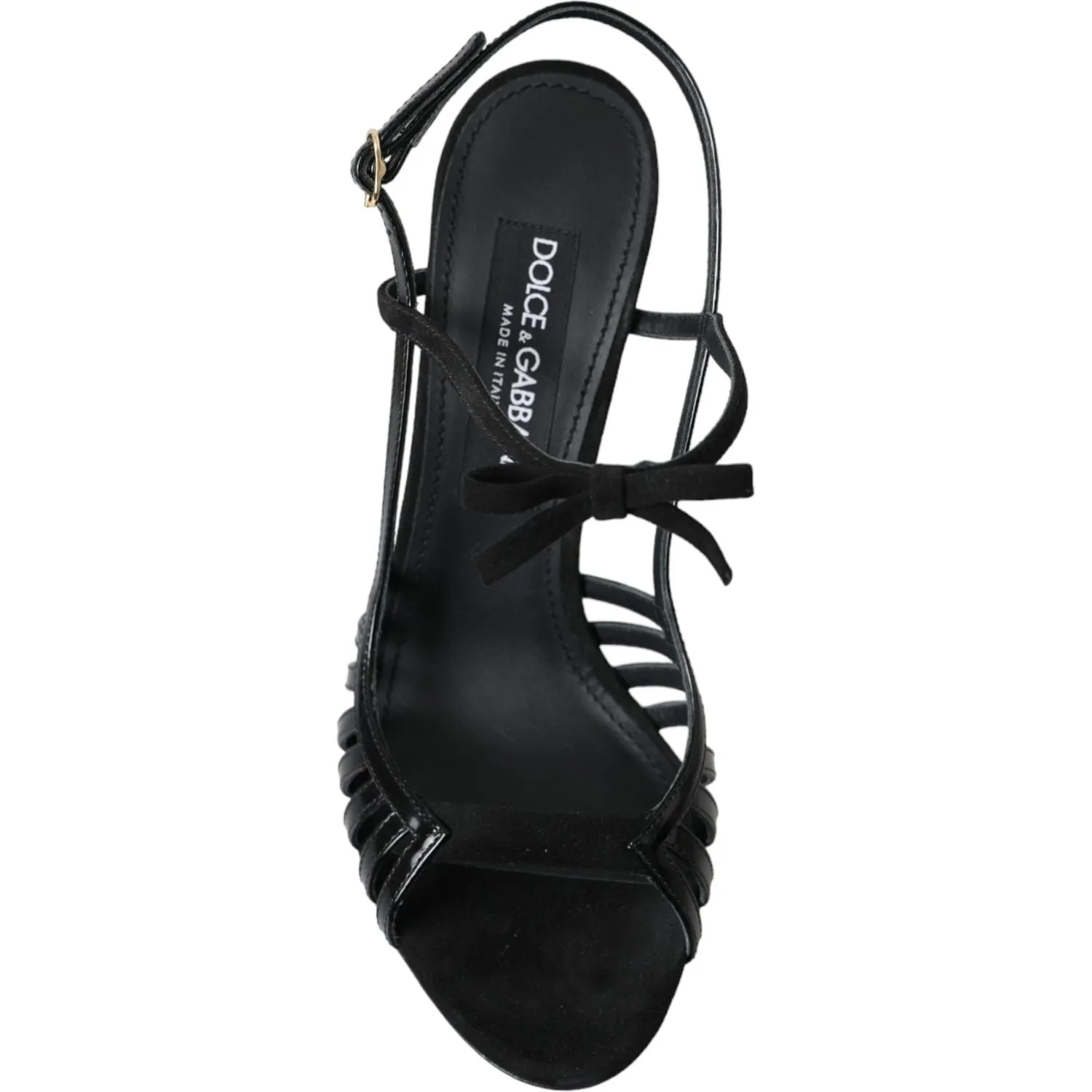 Dolce & Gabbana Black Sandals Stilettos Suede Strap Shoes