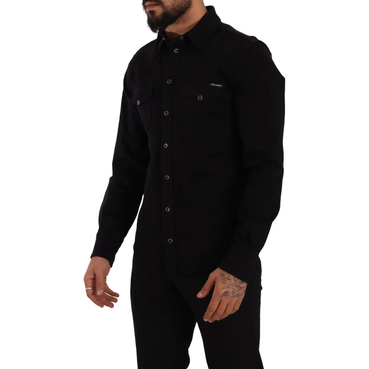 Dolce & Gabbana Slim Fit Casual Black Designer Shirt